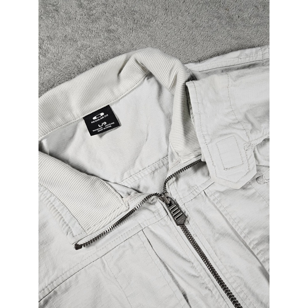 Oakley Light Gray Zip Up Utility Jacket Regular Fit Tactical Techwear Size L